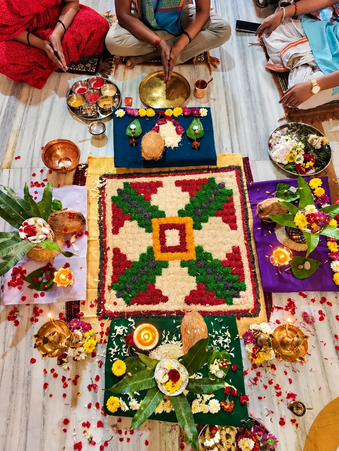 विधीची पारंपरिक मांडणी — भाग्योदय ज्योतिष, सातारा