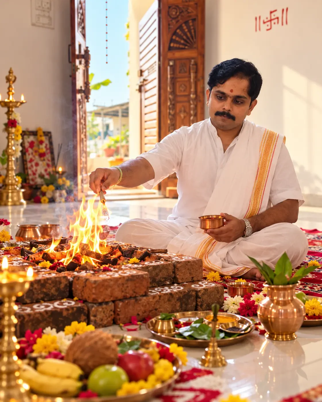 गुरुजींच्या हस्ते होम-हवन — भाग्योदय ज्योतिष, सातारा