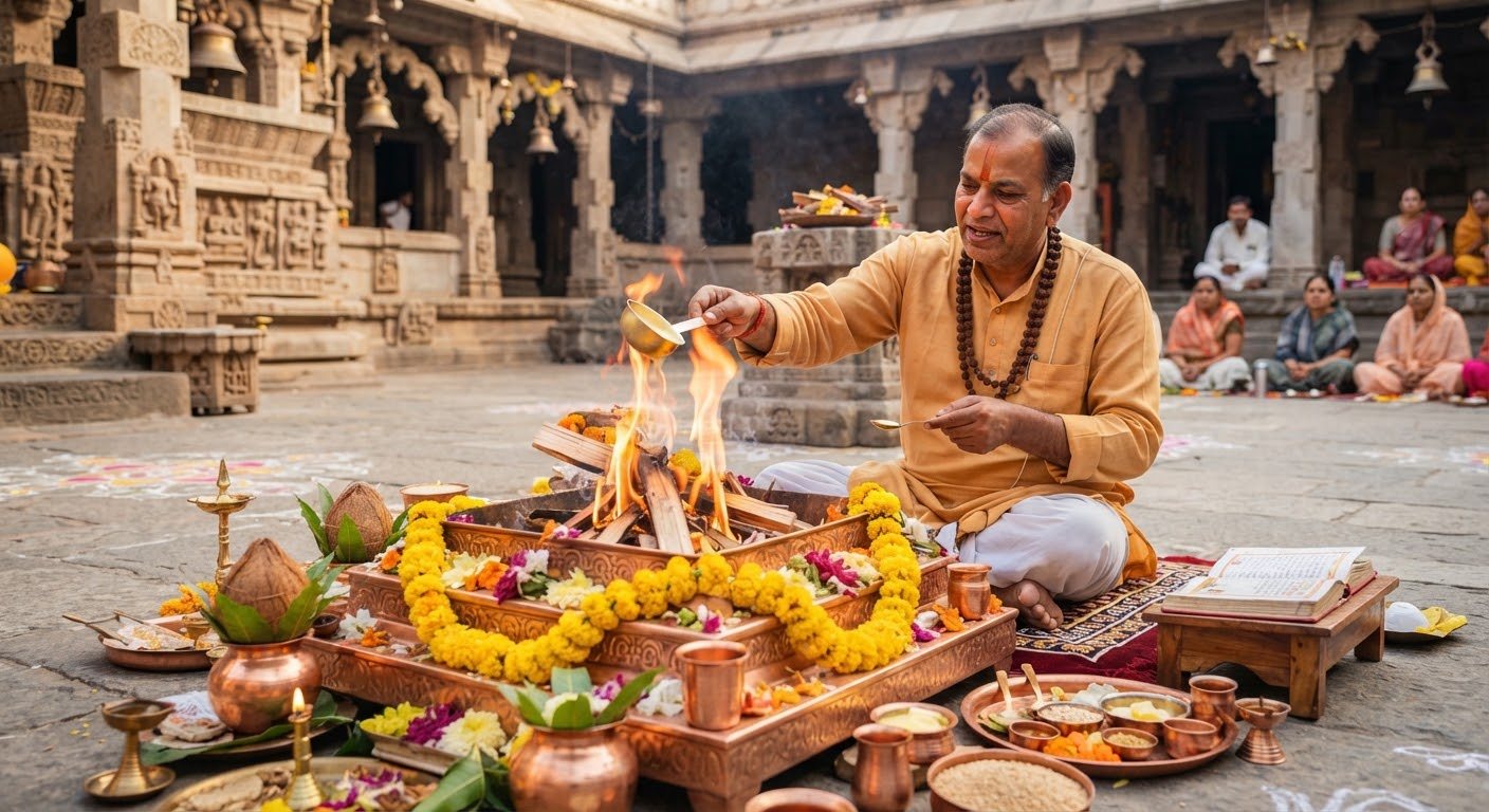 धार्मिक विधी — होमकुंडातील यज्ञ-हवन