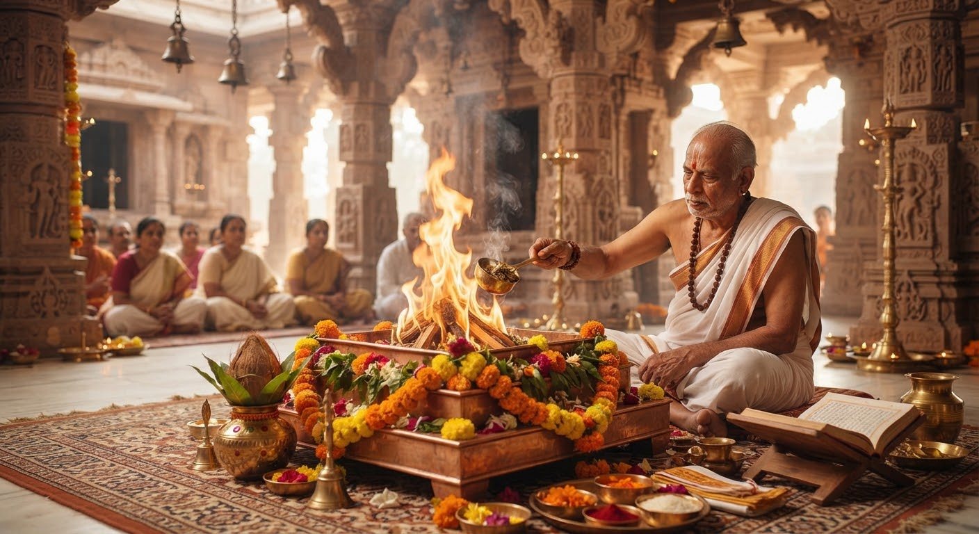 होमकुंडातील यज्ञ व हवन विधी
